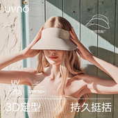 uvno防晒帽2024新款 夏天 遮阳大帽檐空顶太阳帽子无痕防紫外线女款
