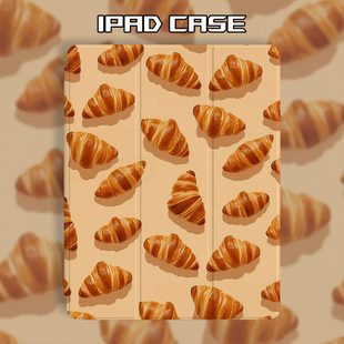 ipad11保护壳25年新款air6/7平板保护套Pro带笔槽mini7原创牛角包贴图3+Y折书本式亚克力透明硅胶13英寸