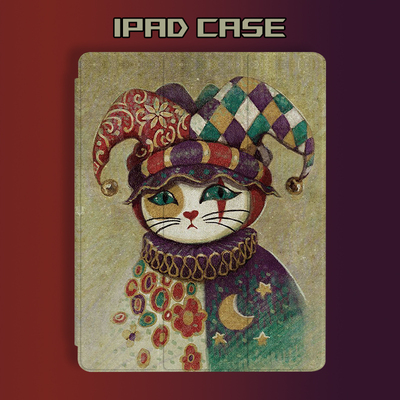 新款ipad11保护壳25年air6/7平板保护套Pro带笔槽mini7艺术小丑猫咪3+Y折书本式亚克力透明硅胶13英寸