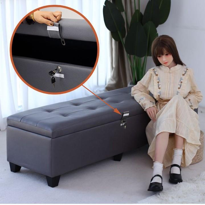 服装店升级锁储物凳科技布