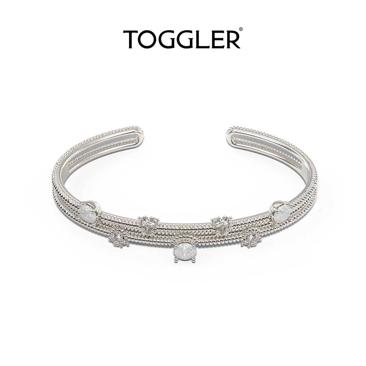 TOGGLER/托格乐法式碎花系列蕾丝编织感精致高级感半开口手镯