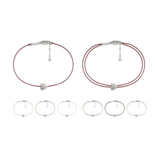 TOGGLER  冰花系列 董洁法式碎花丝线银镀金手链红色手绳女友礼物