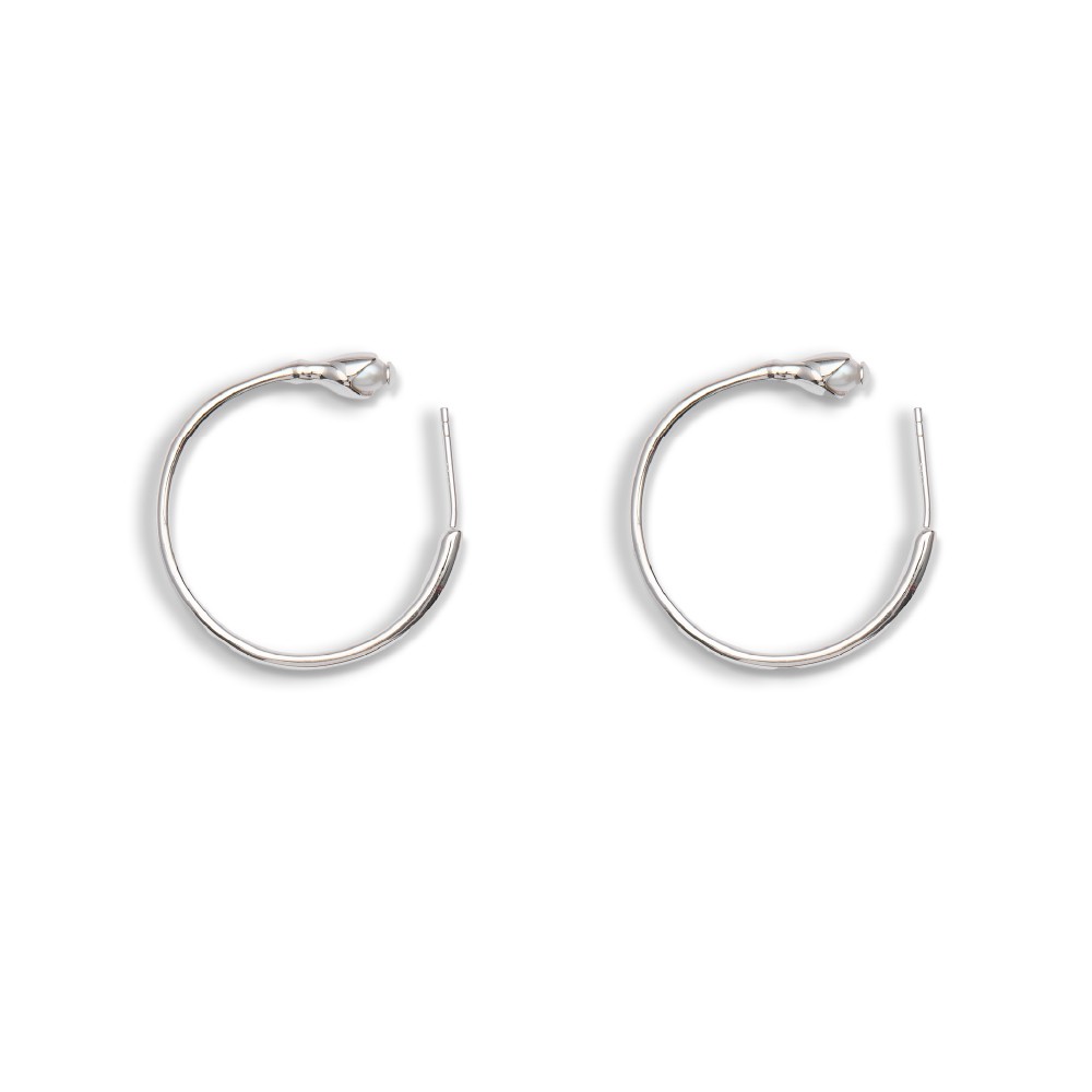 TOGGLER鸢尾花苞淡水珍珠银耳钉