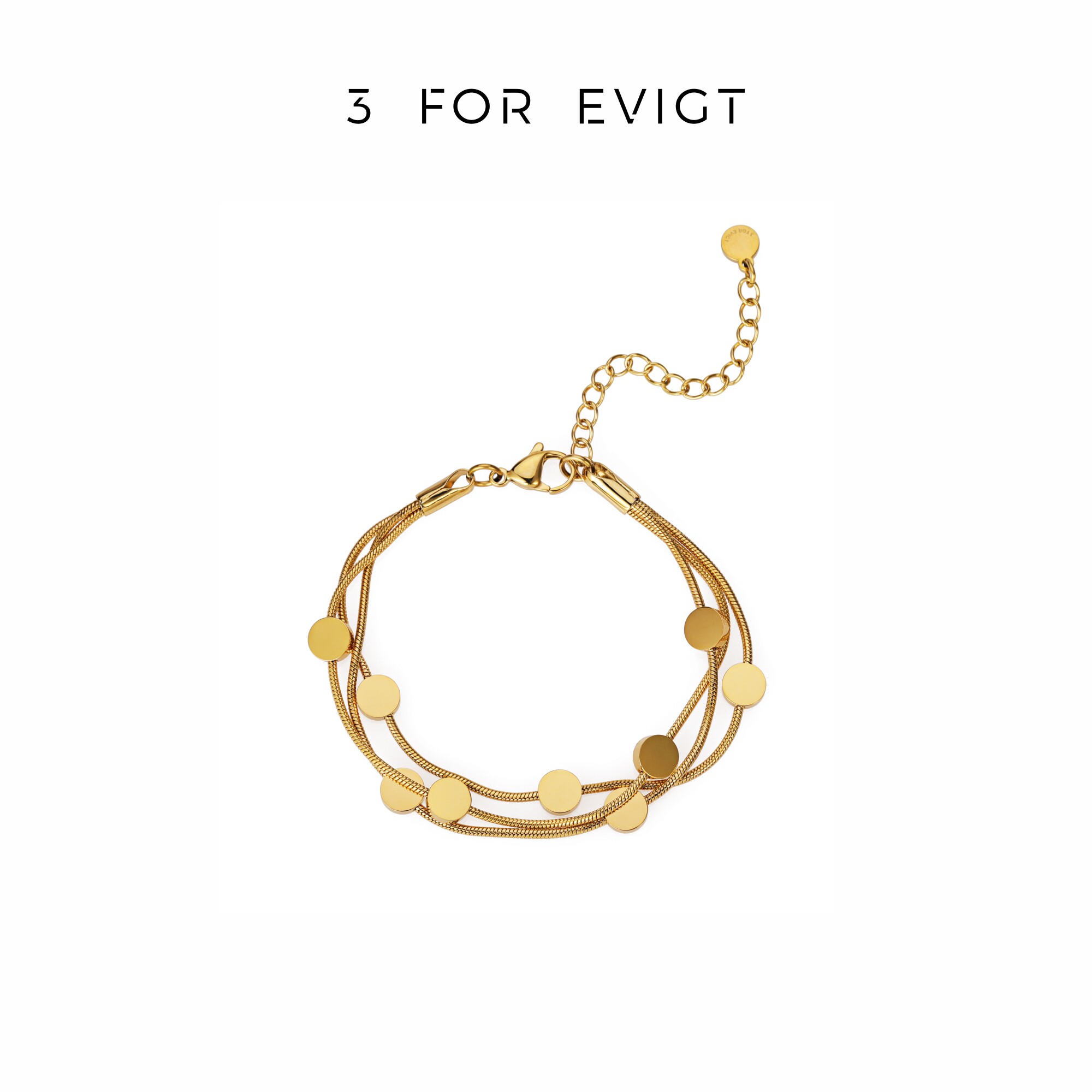 3 FOR EVIGT镀18k金摇晃的小球系列手链小球形百搭气质时尚