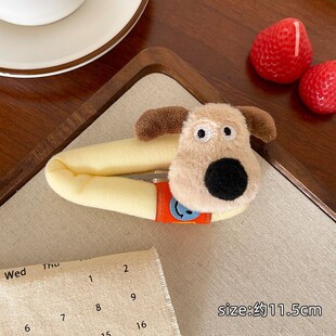 2025新款卡通小狗海绵发夹女款前额侧边刘海夹碎发大号bb夹子儿童