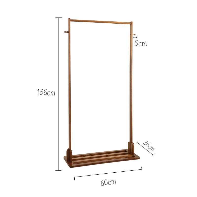 厂衣帽架落地卧室实木衣架日式原木风挂衣架黑胡桃木质简约晾衣促