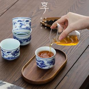 ZRB 德化瓷陶青花瓷龙纹杯功夫HK L茶茶具茗品杯大号主人杯单杯茶