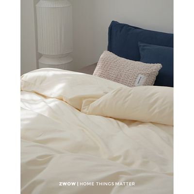 磨毛四件套长绒棉撞色