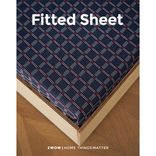 造卧zwow【织物】全棉100纯棉多股色织复古中古风格子纹床笠单品