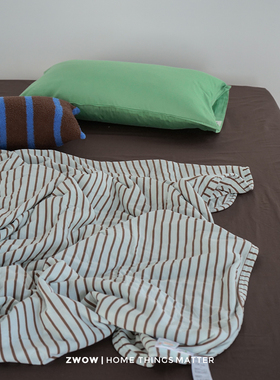 造卧zwow莫代尔条纹a类可机洗夏被儿童空调被单双人夏季凉被薄被
