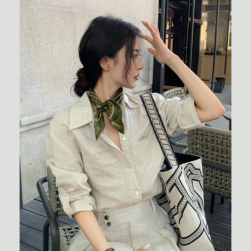 禅意棉麻衬衫休闲裤两件套装
