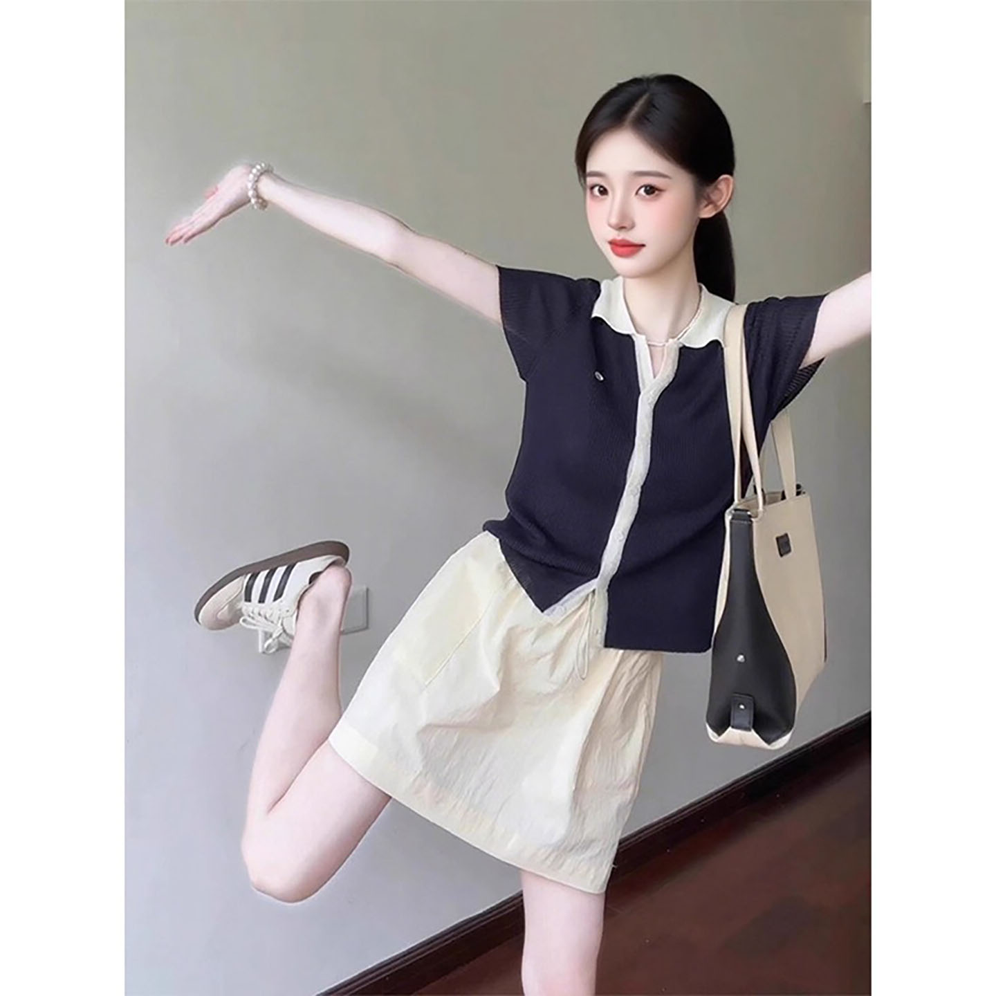美式复古学院风穿搭一整套女夏季