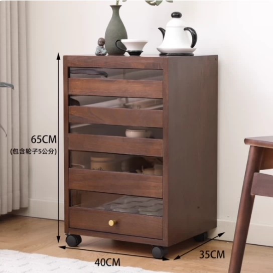 实木多层抽屉茶具收纳柜
