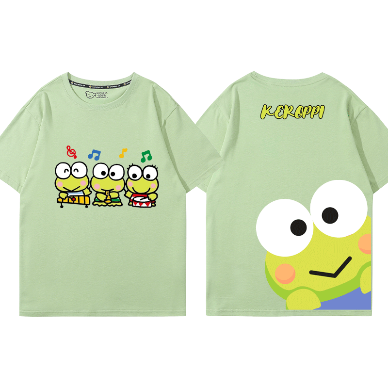 大眼青蛙KEROPPI可洛比周边短袖男女儿童夏季可爱日系纯棉百搭T恤