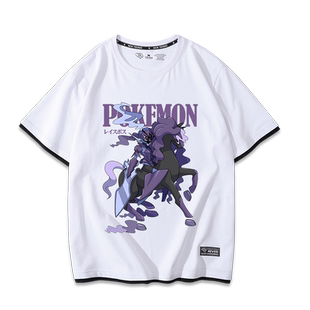 精灵宝可梦神奇宝贝灵幽马t恤衫动漫卡通周边联名假两件短袖夏季