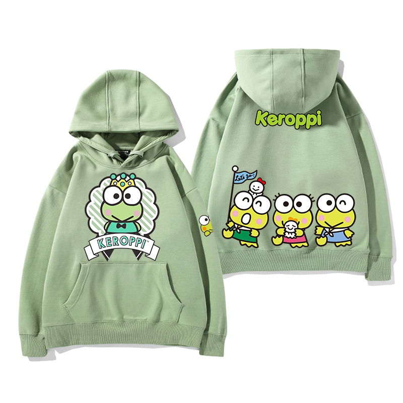 大眼青蛙KEROPPI可洛比周边连帽卫衣男女儿童秋冬加绒衣服