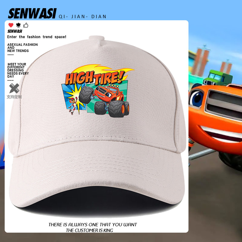 飚速旋风战车队怪兽火焰车周边棒球帽男女儿童户外遮阳百搭鸭舌帽