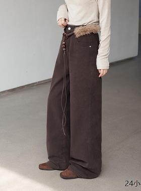 Queen【丹宁Simple】歌铭韩系通勤直筒牛仔裤女2025秋季新款长裤N