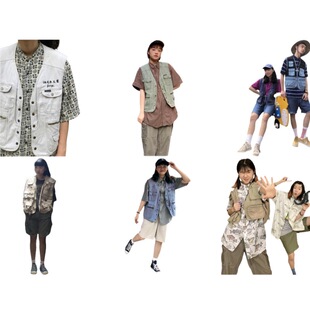 0926vintage2古着背心户外阿美咔叽露营工装 马甲男女战术钓鱼马夹