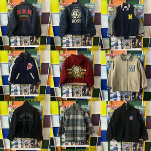 vintage古着外套港风日系老爹夹克复古阿美咔叽美式男女棒球服MN1