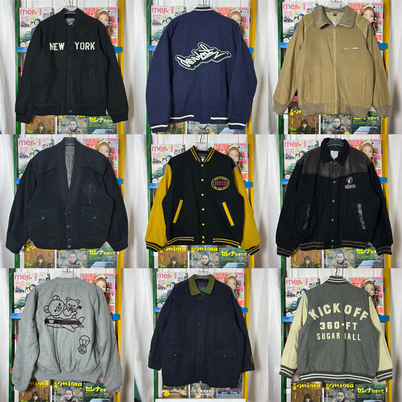 vintage棒球领秋冬克林顿外套