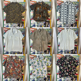 vintage古着沙滩衬衫 巴洛克油画复古夏天男女T夏威夷CS23 翻领短袖