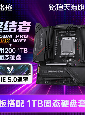 铭瑄主板 B860M瑷珈/终结者B850M 配1TB M.2 PCIE5.0固态硬盘套装