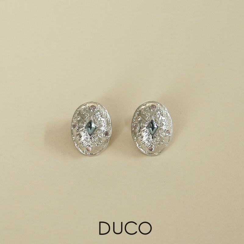 DUCO 魔镜系列椭圆飞星耳环轻奢感气质型耳钉