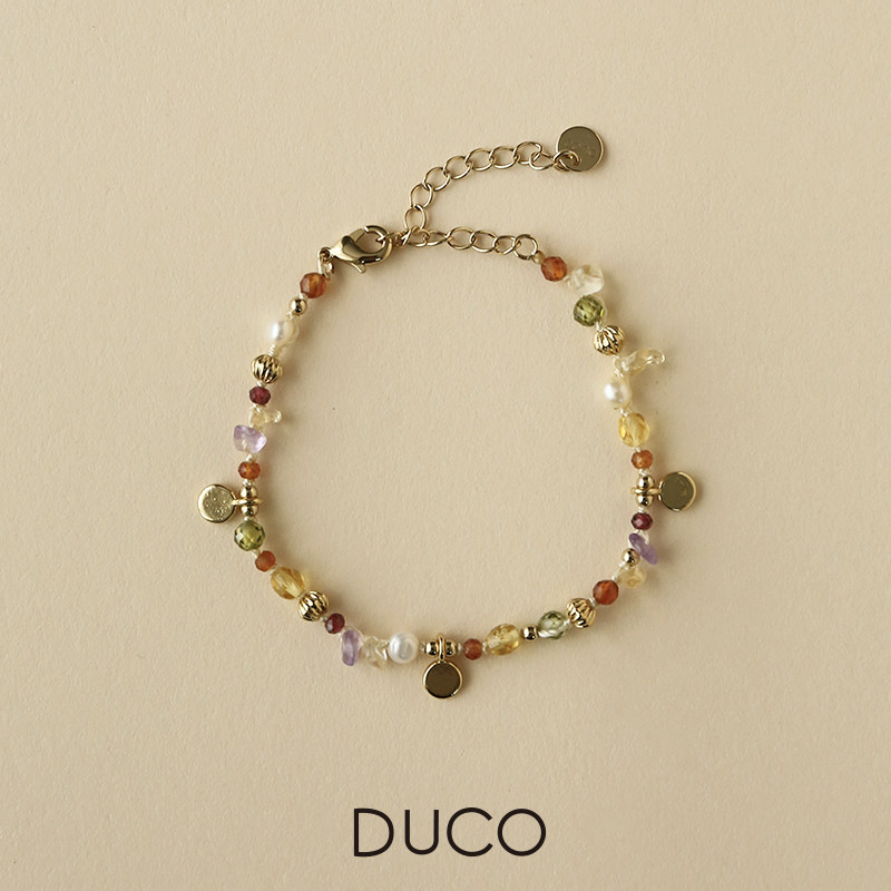 【明星同款】DUCO 串珠系列珍珠缤纷手链彩色天然珍珠链条手环