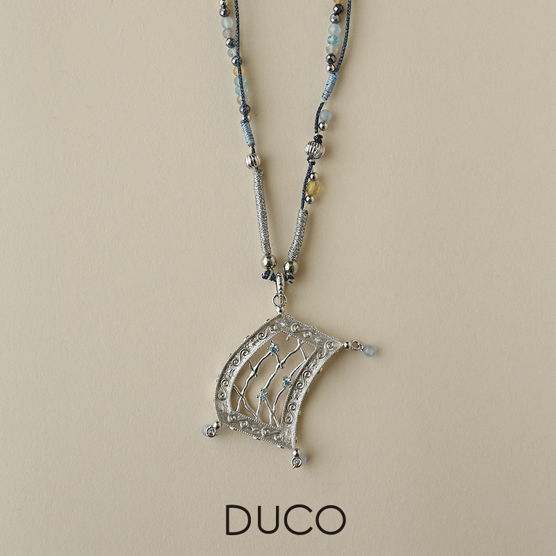 DUCO 飞毯系列大飞毯编织串珠项链高雅百搭款复古吊坠