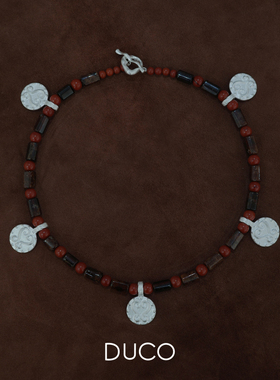 Amorflora爱心纹理大圆片项链