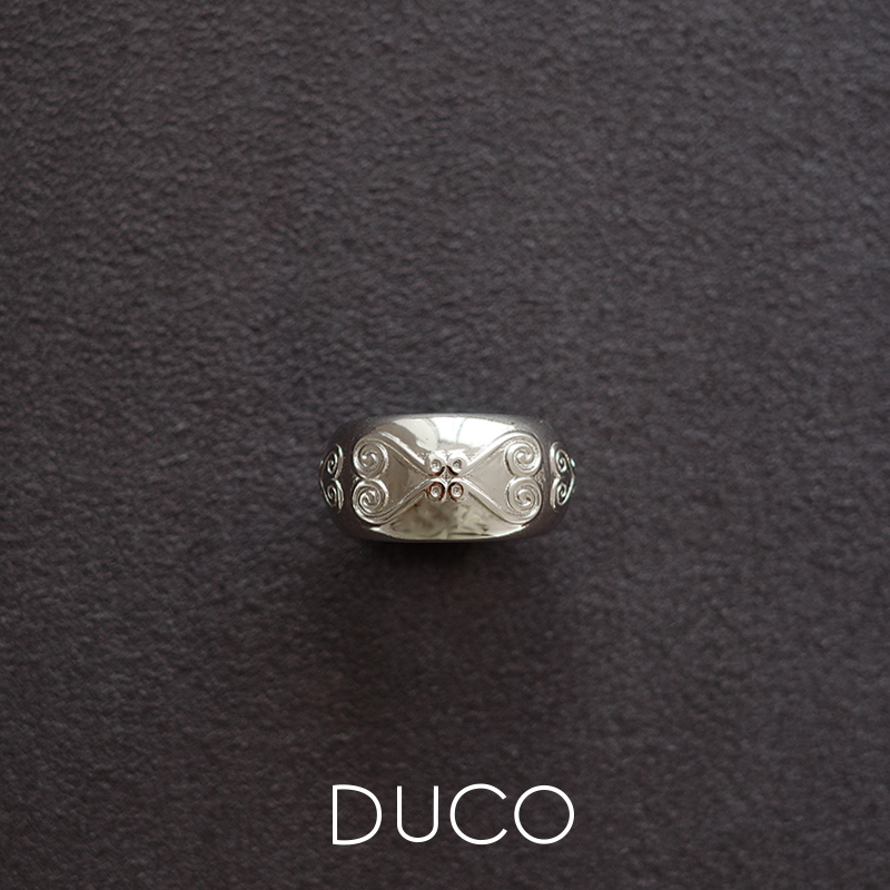 【张靓颖同款】DUCO Fidiora系列爱心植物纹理戒指复古时尚潮流