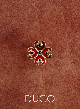 Fidiora四叶草红玛瑙轻奢戒指