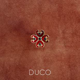 Fidiora系列四叶草戒指红玛瑙精美设计轻奢款新年款红色