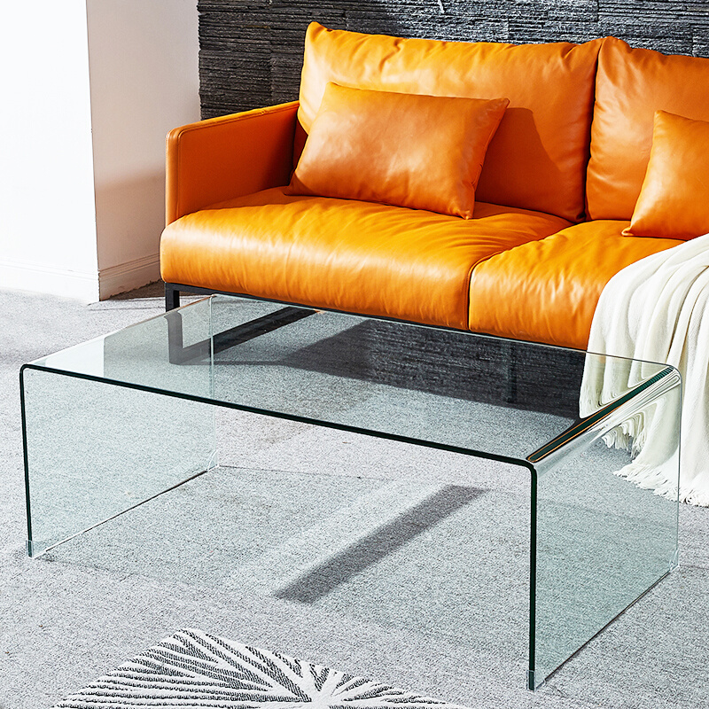 玻璃茶几简约现代长方形透明茶台网红意式轻奢家用小客厅创意桌子