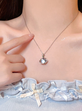 FEILIPE 韩系ins风幻彩琉璃星球项链土星吊坠轻奢少女感百搭锁骨