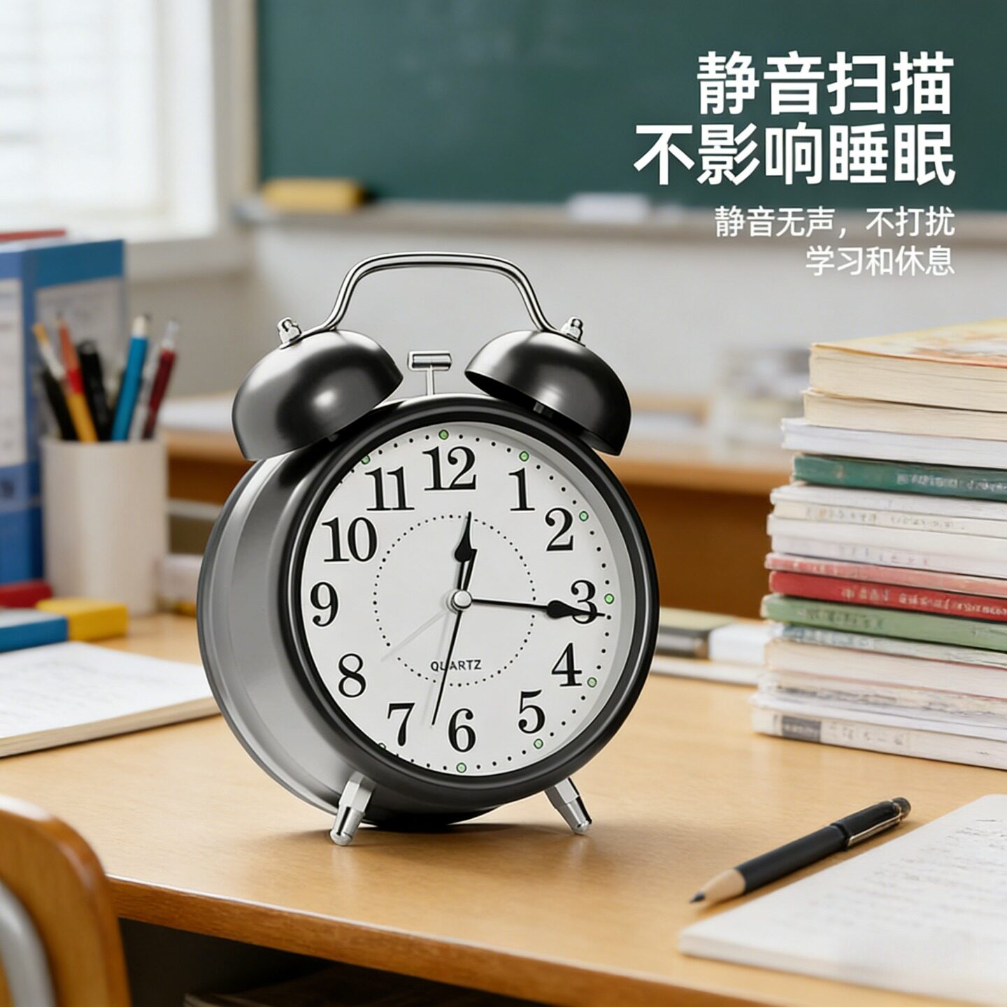 学生闹钟2026新款金属打铃超大声夜光充电式起床神器老人卧室清仓