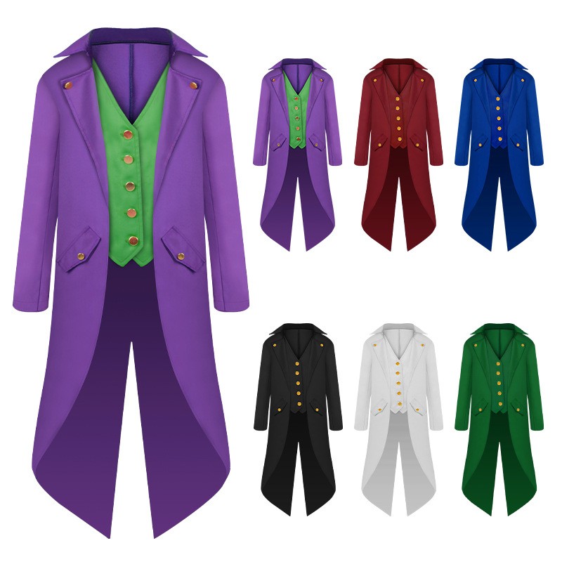 中世纪礼服复古中长儿童燕尾服