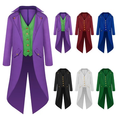 中世纪礼服复古中长儿童燕尾服