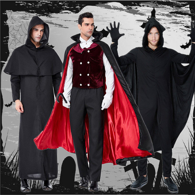 万圣节恐怖成人服装吸血鬼古堡恶魔蝙蝠装cosplay男巫师舞会演出