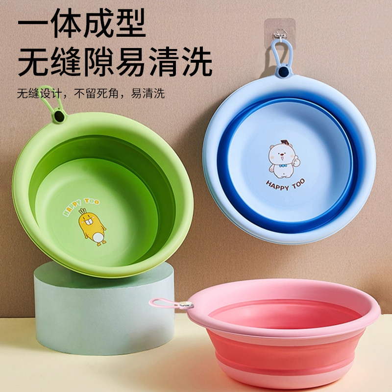 折叠脸盆新生婴儿儿童洗脸盆三件套宝宝洗脚洗屁小盆子便携式家用