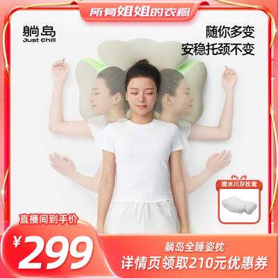 躺岛通用全睡姿枕记忆棉分区侧睡