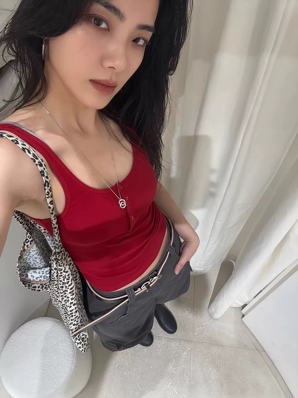 INchooseu纯色U型无袖背心百搭