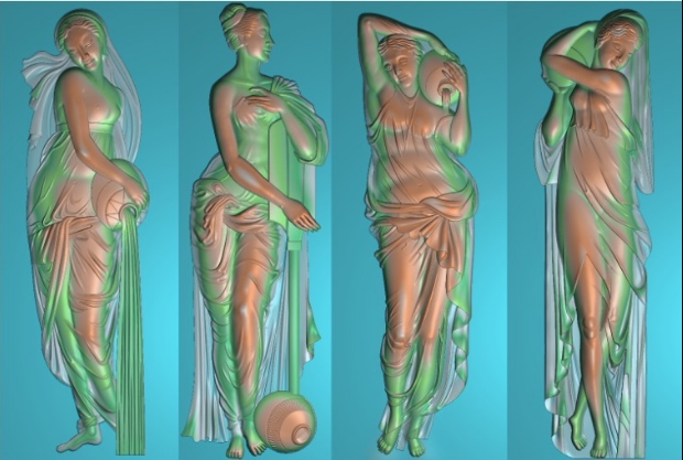 精雕图jdp灰度图bmp电脑雕刻浮雕图pf118欧式人物屏风浴女裸体图