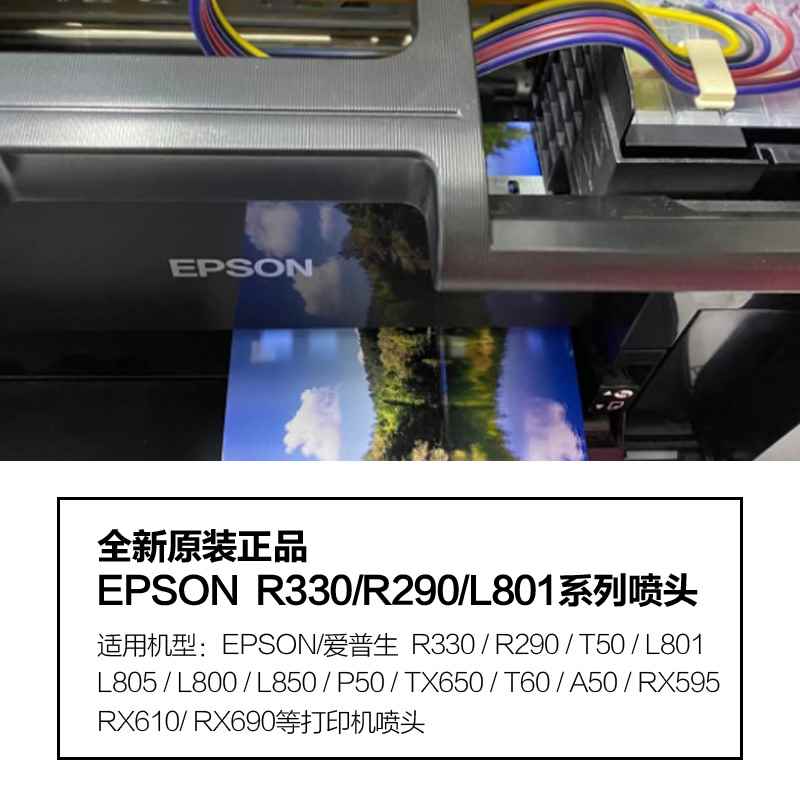 爱普生R330打印机喷头EPSONL805R290l801L800L850打印头全新原装