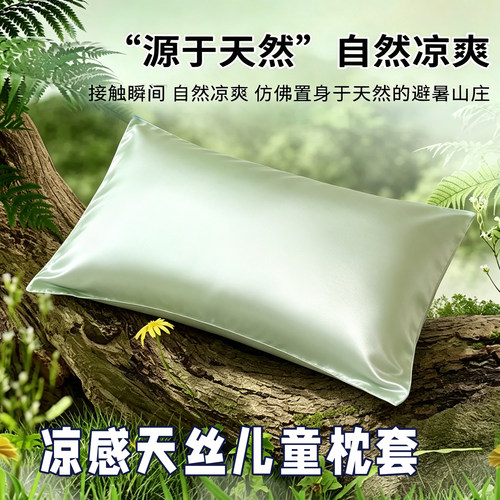 夏季凉感天丝儿童枕套30x50冰丝
