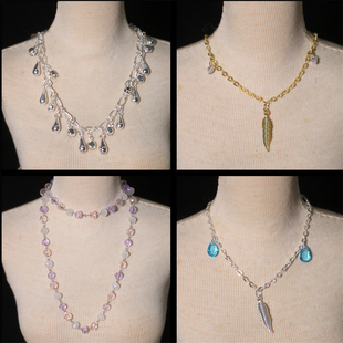 bjd娃娃饰品1/3分娃金属项链珍珠首饰水滴星星朋克1/4分熊妹项圈