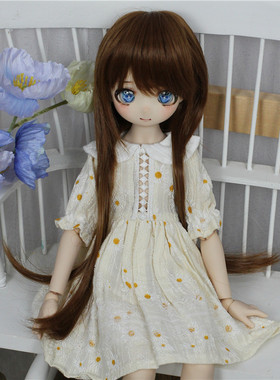 bjd娃娃日常碎花1/4分连衣裙MDD天蓝粉色粉黄色白色MSD复古小洋装