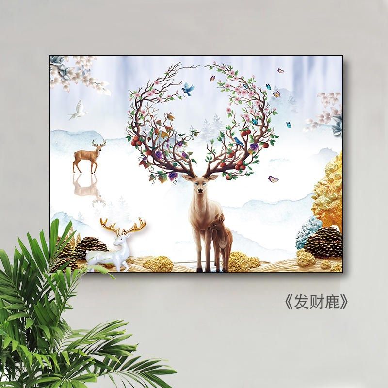 总开关轨道电表箱子装饰电源遮挡画玄关带钟表推拉门简易装饰画配