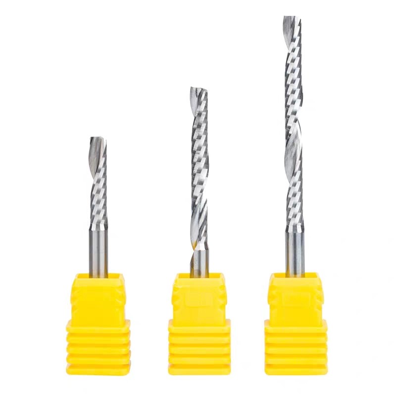 4毫米进口钨钢单刃螺旋铣刀木工数控雕刻机刀具刀头